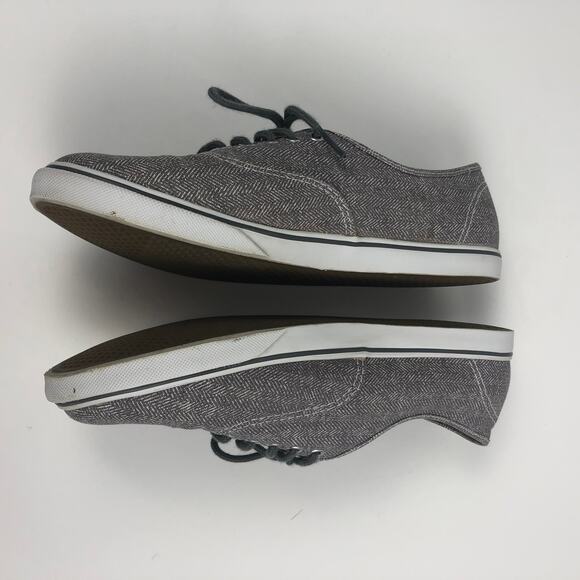 Vans Grey Herringbone Low Top Lace Up Sneaker Sz. Men’s 8 Women’s 9.5 - Picture 8 of 11